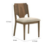 Billie Dining Chair Set of 2 Beige Fabric Seat Brown Hardwood Frame BM328733