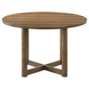 Billie Dining Table, Brown Wood Frame, Cross Legs, Round 46 Inch