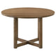 Billie Dining Table, Brown Wood Frame, Cross Legs, Round 46 Inch