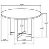 Billie Dining Table, Brown Wood Frame, Cross Legs, Round 46 Inch