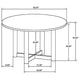 Billie Dining Table, Brown Wood Frame, Cross Legs, Round 46 Inch