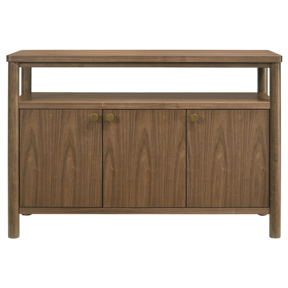 Billie Sideboard Buffet Cabinet 3 Doors 1 Shelf Brown Wood 52 Inch BM328735