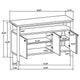 Billie Sideboard Buffet Cabinet 3 Doors 1 Shelf Brown Wood 52 Inch BM328735