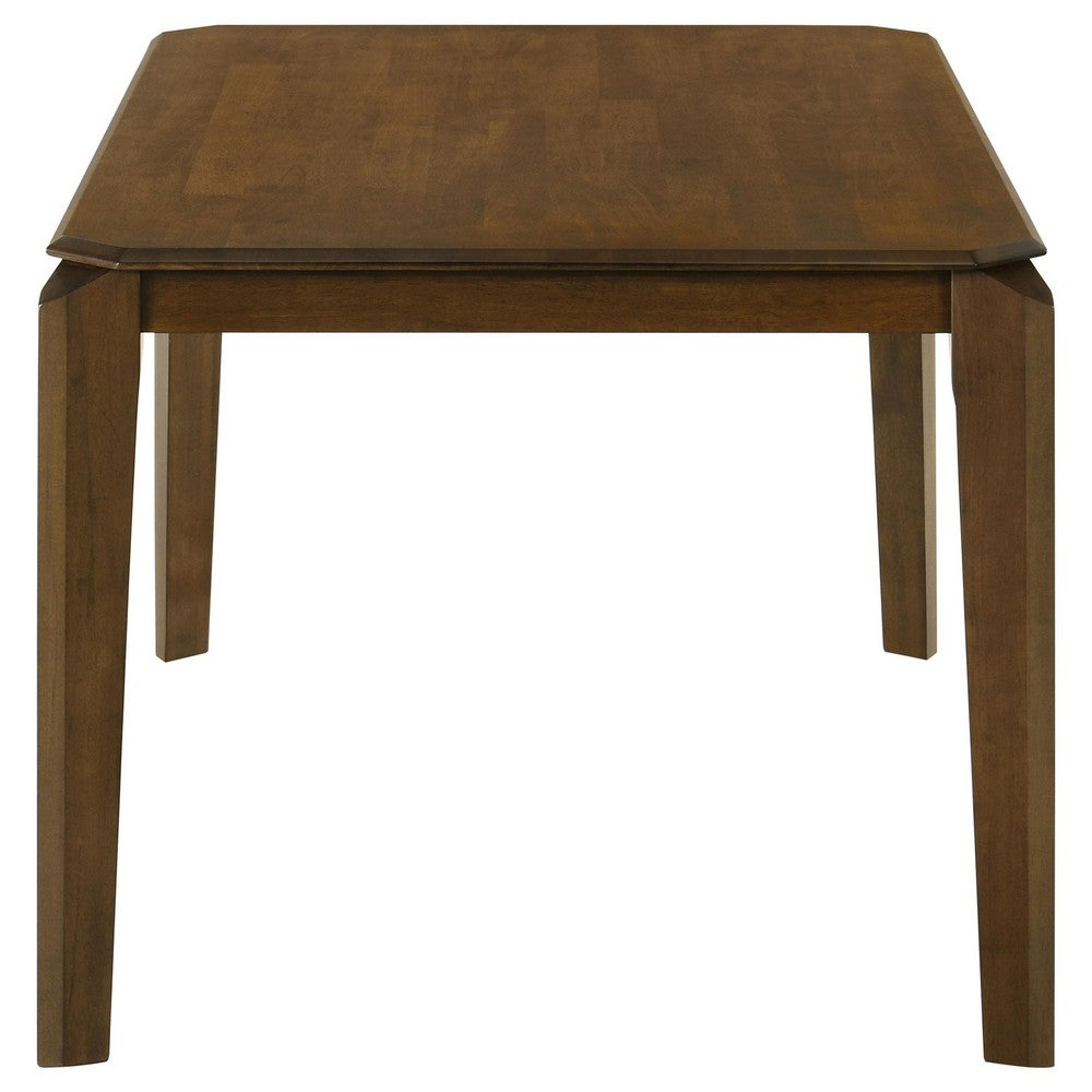 Montena Dining Table, Dark Brown Hardwood, Rectangular 59 Inch Top