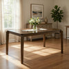 Montena Dining Table, Dark Brown Hardwood, Rectangular 59 Inch Top