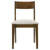 Montena Dining Chair Set of 2 White Fabric Seat Dark Brown Wood BM328737