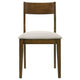Montena Dining Chair Set of 2 White Fabric Seat Dark Brown Wood BM328737