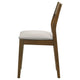 Montena Dining Chair Set of 2 White Fabric Seat Dark Brown Wood BM328737