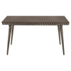 Nolan Dining Table, Dark Brown Hardwood, Rectangular 59 Inch Top