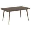 Nolan Dining Table, Dark Brown Hardwood, Rectangular 59 Inch Top