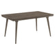 Nolan Dining Table, Dark Brown Hardwood, Rectangular 59 Inch Top