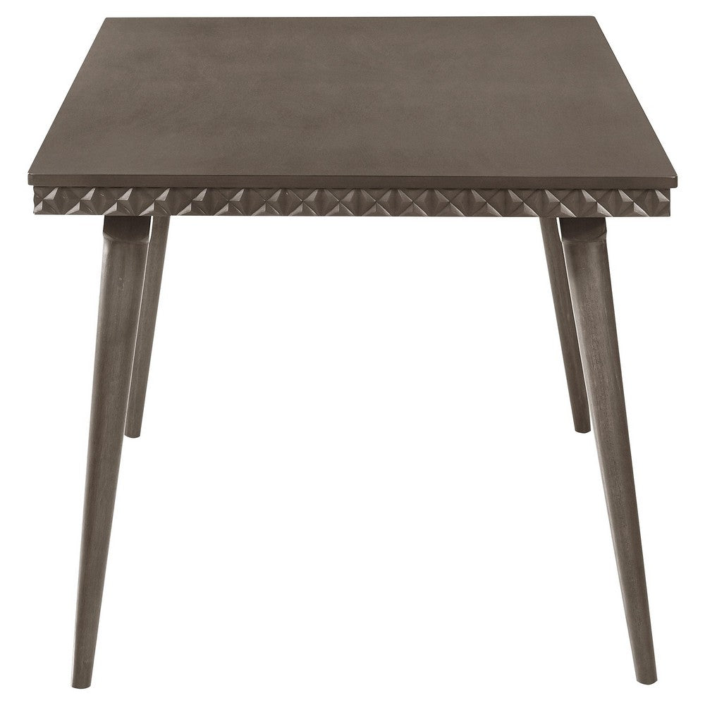 Nolan Dining Table, Dark Brown Hardwood, Rectangular 59 Inch Top
