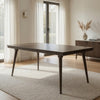 Nolan Dining Table, Dark Brown Hardwood, Rectangular 59 Inch Top