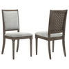 Nolan Dining Chair Set of 2, Gray Fabric, Dark Brown Hardwood Frame