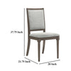 Nolan Dining Chair Set of 2 Gray Fabric Dark Brown Hardwood Frame BM328739