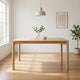 Rida Dining Table, White Washed Hardwood, Rectangular 59 Inch Top