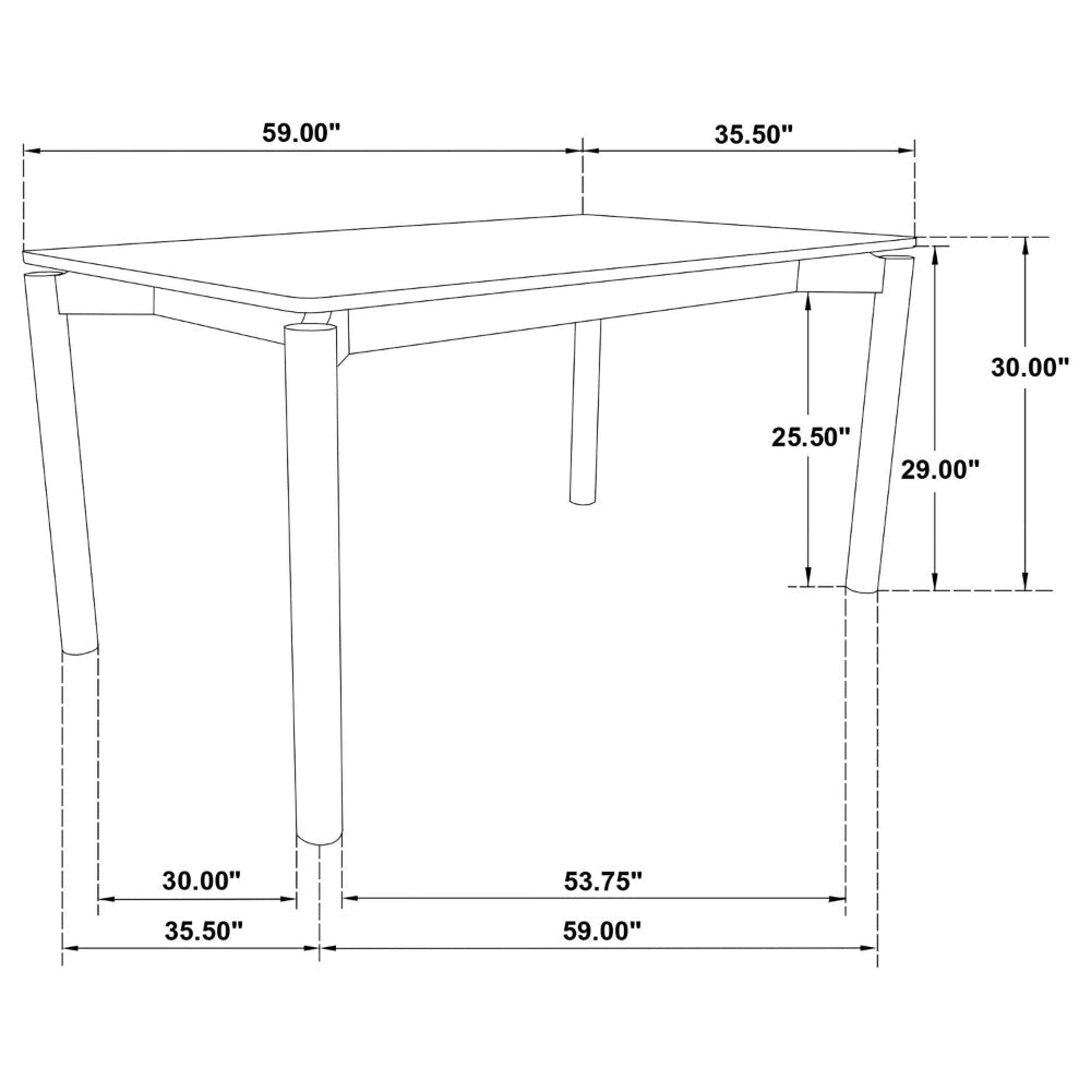 Rida Dining Table Rich Dark Brown Hardwood Rectangular 59 Inch Top BM328742