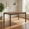 Rida Dining Table, Rich Dark Brown Hardwood, Rectangular 59 Inch Top