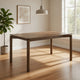 Rida Dining Table, Rich Dark Brown Hardwood, Rectangular 59 Inch Top