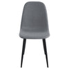 Dinar Dining Chair Set of 4 Gray Fabric Bucket Seat Black Metal Legs BM328749