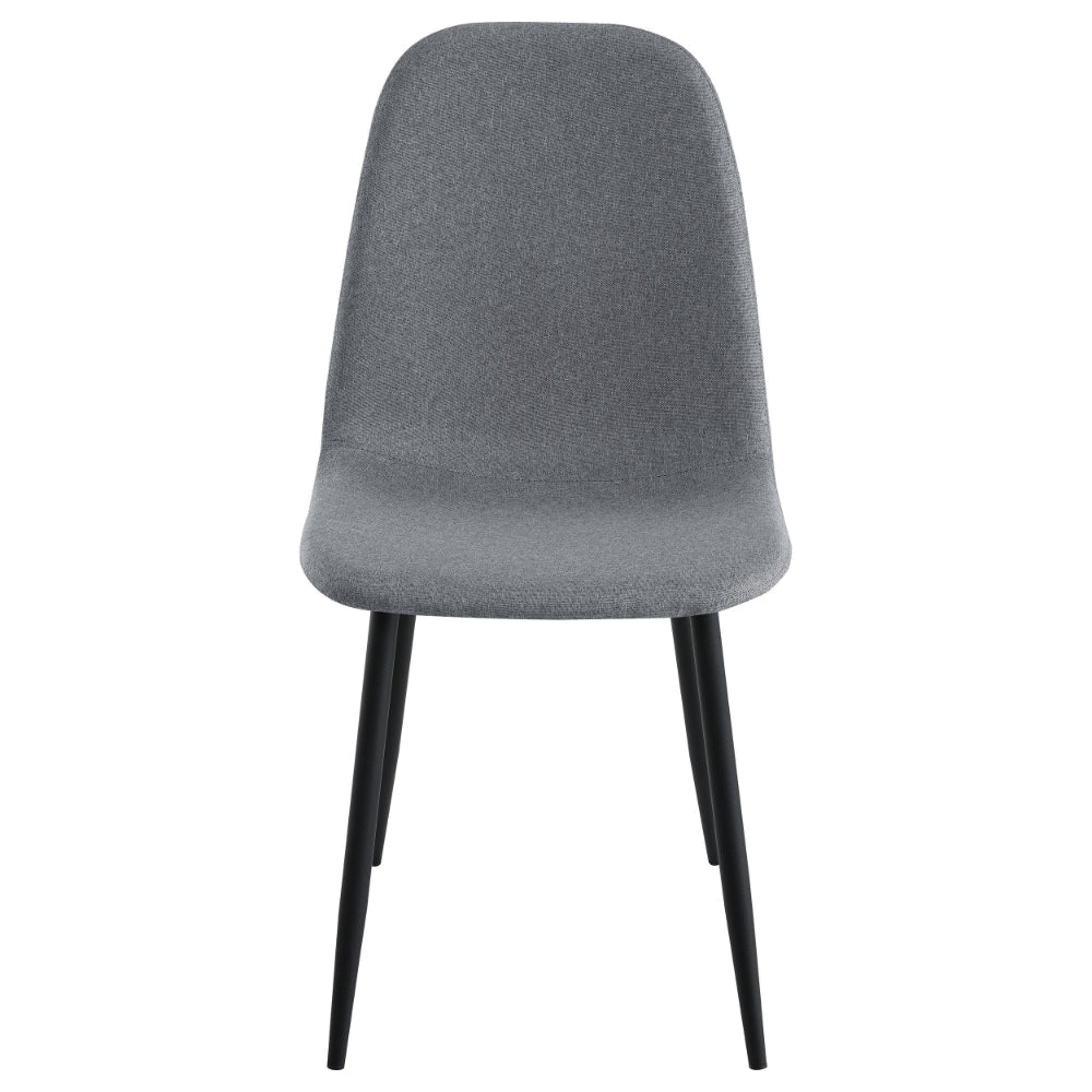 Dinar Dining Chair Set of 4 Gray Fabric Bucket Seat Black Metal Legs BM328749