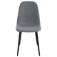 Dinar Dining Chair Set of 4 Gray Fabric Bucket Seat Black Metal Legs BM328749