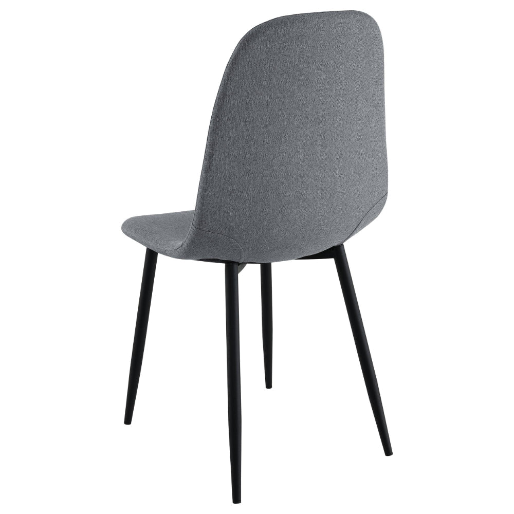 Dinar Dining Chair Set of 4 Gray Fabric Bucket Seat Black Metal Legs BM328749