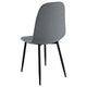 Dinar Dining Chair Set of 4 Gray Fabric Bucket Seat Black Metal Legs BM328749