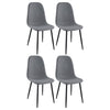 Dinar Dining Chair Set of 4, Gray Fabric Bucket Seat, Black Metal Legs
