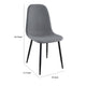 Dinar Dining Chair Set of 4 Gray Fabric Bucket Seat Black Metal Legs BM328749