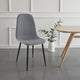 Dinar Dining Chair Set of 4, Gray Fabric Bucket Seat, Black Metal Legs