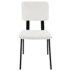 Kelli Dining Chair Set of 2 White Fabric Foam Cushions Black Metal BM328750
