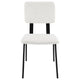 Kelli Dining Chair Set of 2 White Fabric Foam Cushions Black Metal BM328750