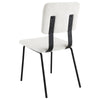 Kelli Dining Chair Set of 2 White Fabric Foam Cushions Black Metal BM328750