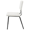 Kelli Dining Chair Set of 2 White Fabric Foam Cushions Black Metal BM328750