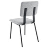 Kelli Dining Chair Set of 2 Gray Fabric Foam Cushions Black Metal BM328751