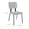 Kelli Dining Chair Set of 2 Gray Fabric Foam Cushions Black Metal BM328751