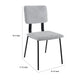 Kelli Dining Chair Set of 2 Gray Fabric Foam Cushions Black Metal BM328751