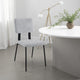 Kelli Dining Chair Set of 2, Gray Fabric Foam Cushions, Black Metal