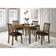 Panos 5pc Dining Table Set with 4 Chairs, Brown, Black Faux Leather