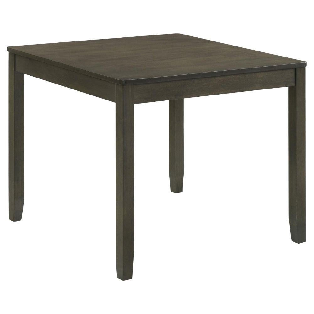 Panos 5pc Dining Table Set with 4 Chairs Gray Black Faux Leather BM328753