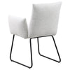 Acko Dining Chair Set of 2 Light Gray Fabric Black Metal Frame BM328755