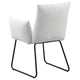 Acko Dining Chair Set of 2 Light Gray Fabric Black Metal Frame BM328755