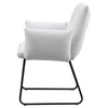 Acko Dining Chair Set of 2 Light Gray Fabric Black Metal Frame BM328755
