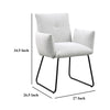 Acko Dining Chair Set of 2 Light Gray Fabric Black Metal Frame BM328755