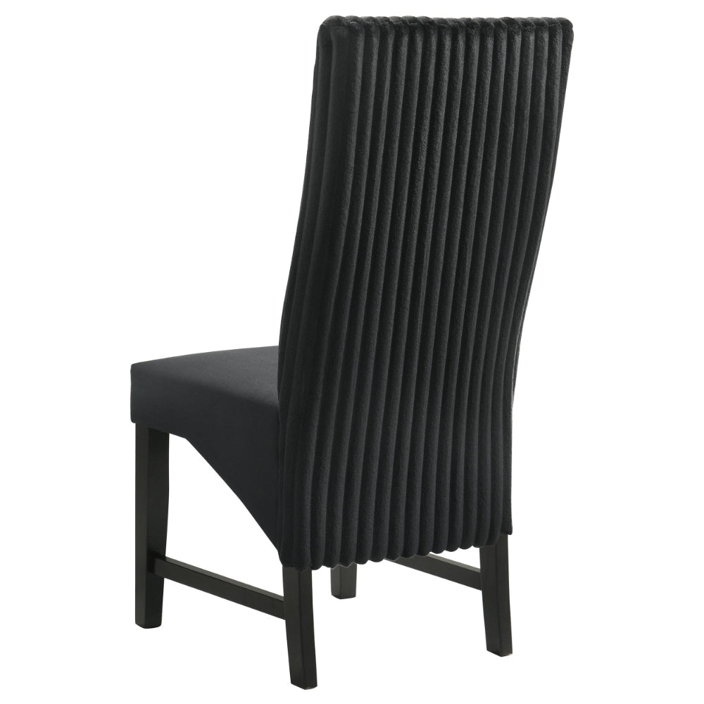 Ranna Dining Chair Set of 2 Black Velvet Foam Cushions Hardwood BM328756