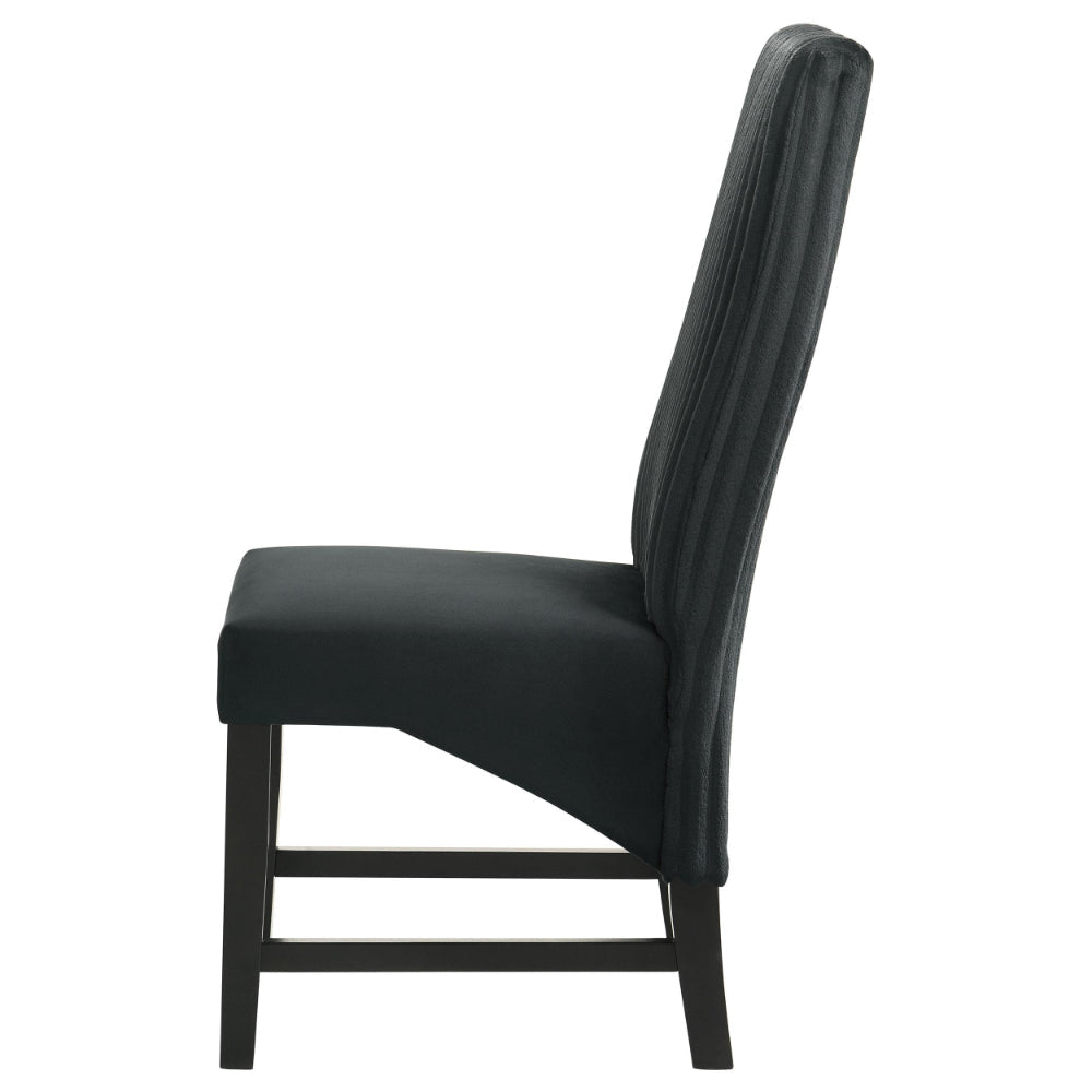 Ranna Dining Chair Set of 2 Black Velvet Foam Cushions Hardwood BM328756