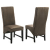 Ranna Dining Chair Set of 2, Brown Velvet Foam Cushions, Hardwood
