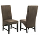 Ranna Dining Chair Set of 2, Brown Velvet Foam Cushions, Hardwood