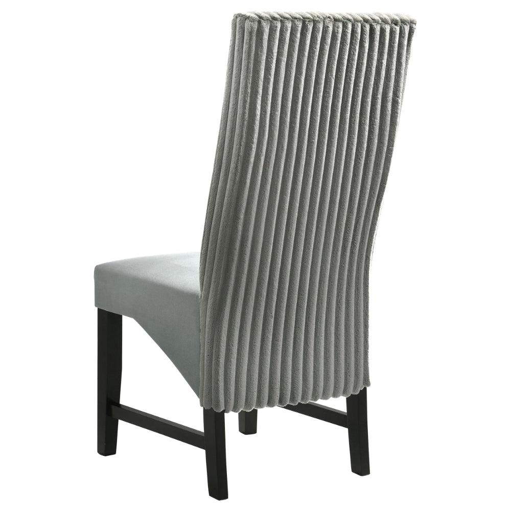 Ranna Dining Chair Set of 2 Gray Velvet Foam Cushions Hardwood BM328758